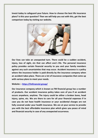 Accident Insurance- FM Financial Group