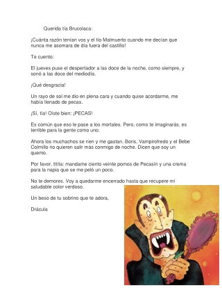 Carta de Drácula a su tía