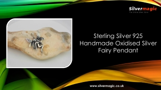 Sterling Silver 925 Handmade Oxidised Silver Fairy Pendant