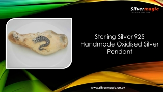 Sterling Silver 925 Handmade Oxidised Silver Pendant