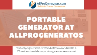 Buy portable generator at reasonable price - Allprogenerators