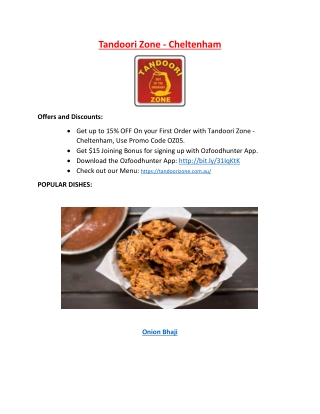 15% OFF - Tandoori Zone Menu - Indian restaurant Cheltenham, Vic