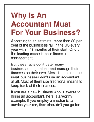 Why is an accountant must for business