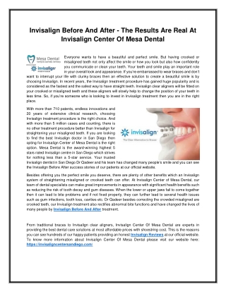 Invisalign Before And After - The Results Are Real At Invisalign Center Of Mesa Dental