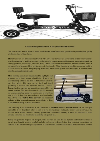 Trike scooters