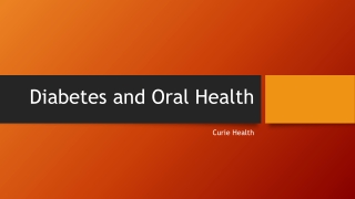 Diabetes and Oral Health