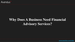 Why Does A Business Need Financial Advisory Services?