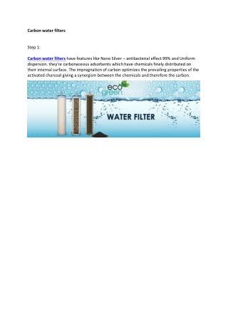 Carbon water filters - Ecogreen