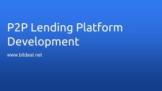 P2P Crypto Lending Platform Development