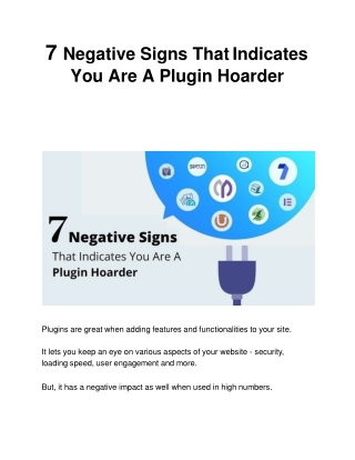 7 Negative Signs That Indicates You Are A Plugin Hoarder