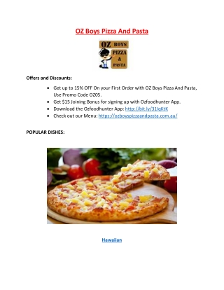 OZ Boys Pizza Boronia takeaway, VIC - 15% Off