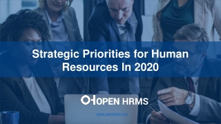 Strategic Priorities for Human Resources In 2020