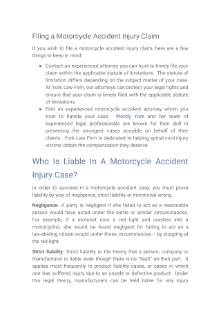 Motorcycle Accident Lawsuits