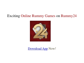 Play Exciting Online Rummy Games on Rummy24!