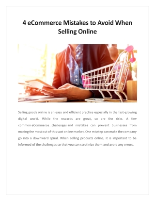 4 eCommerce Mistakes to Avoid When Selling Online