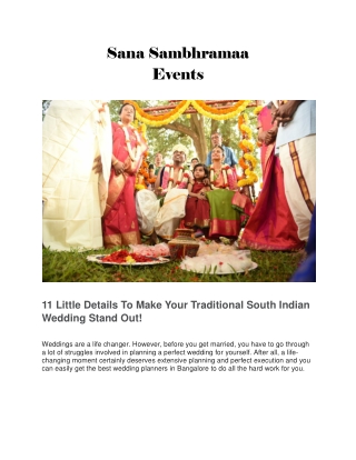 Wedding Planners in Bangalore | SanaSambhramaa Events