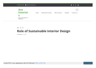 Role of Sustainable Interior Design