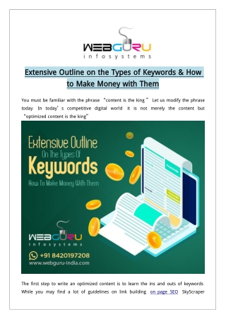 Extensive Outline on the Types of Keywords & How to Make Money with Them