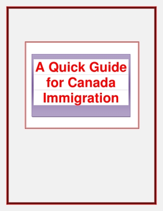 A Quick Guide for Canada Immigration