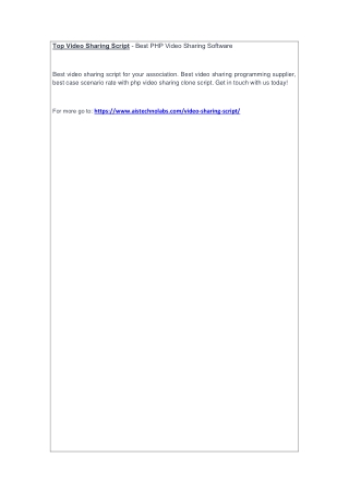 Top Video Sharing Script - Best PHP Video Sharing Software