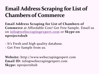 Email Address Scraping for List of Chambers of Commerce