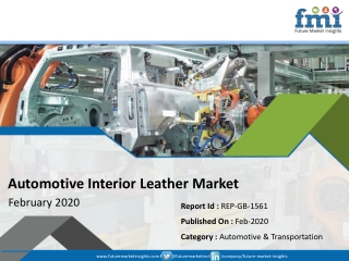 Automotive Interior Leather Market to Witness Sales Slump in Near Term Due to COVID-19; Long-term Outlook Remains Positi