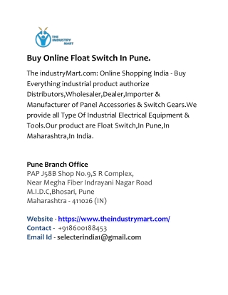 Float Switch In Pune