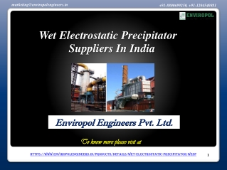 Wet Electrostatic Precipitator Suppliers In India