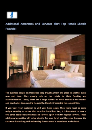 Additional Amenities and Services That Top Hotels Should Provide!