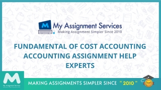 Fundamental Of Cost Accounting Accounting Assignment Help Experts