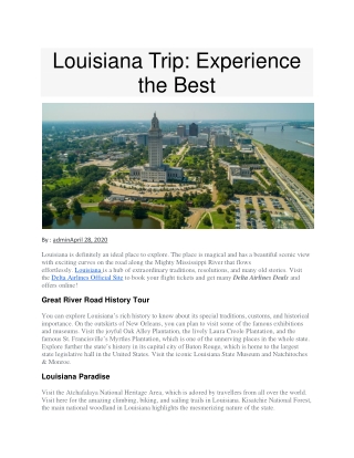 Louisiana Trip: Experience the Best