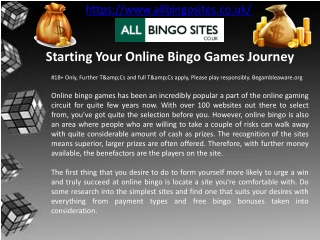 Starting Your Online Bingo Games Journey