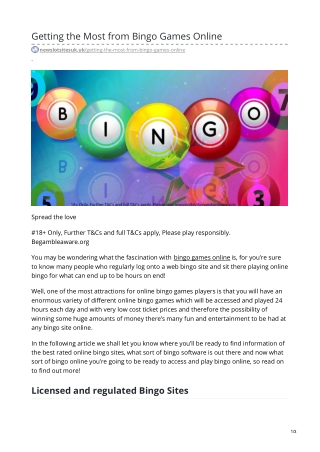 Getting The Most From Bingo Games Online