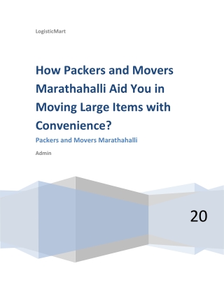 How Packers and Movers Marathahalli Aid You in Moving Large Items With Convenience