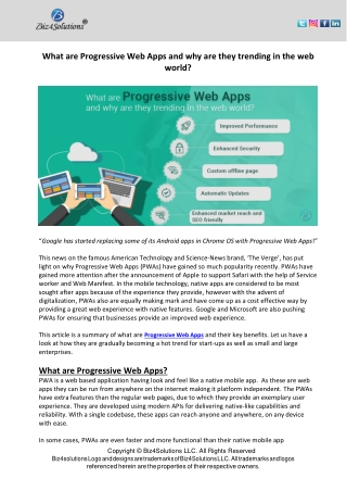 What are Progressive Web Apps and why are they trending in the web world?