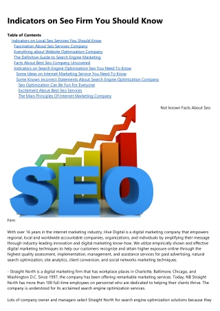 Best Seo Services Fundamentals Explained