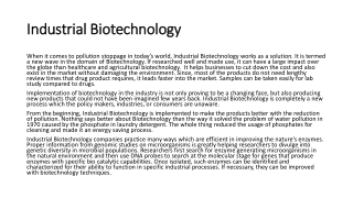 Industrial Biotechnology