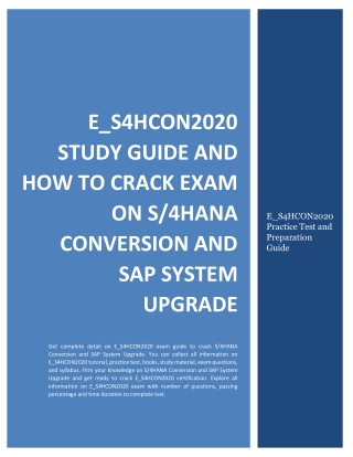 How to Prepare for E_S4HCON2020 exam on S/4HANA Conversion and SAP System Upgrade