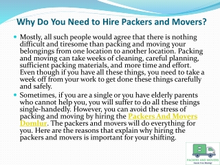 Why Do You Need to Hire Packers and Movers?