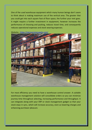 Warehouse Racking | (Stein Service & Supply )