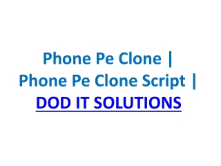 Phone Pe Clone | Phone Pe Clone Script | DOD IT SOLUTIONS