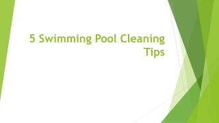 5 Swimming Pool Cleaning Tips