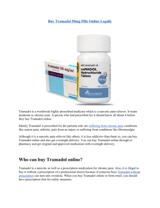 Buy Tramadol 50mg Pills Online Legally