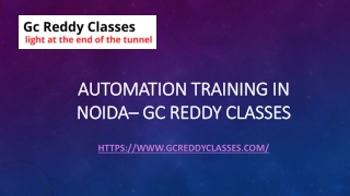 Automation Training in Noida– Gc Reddy Classes