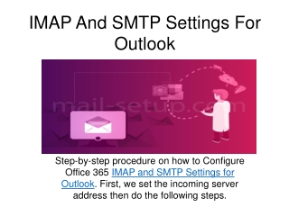 IMAP And SMTP Settings For Outlook