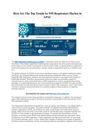 Here Are The Top Trends In N95 Respirators Market in APAC