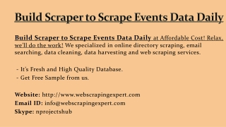 Build Scraper to Scrape Events Data Daily