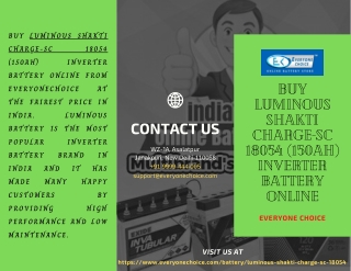 Buy Luminous Shakti Charge-SC 18054 (150Ah) Inverter Battery Online