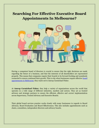 Searching For Effective Executive Board Appointments in Melbourne?