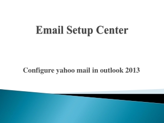 Configure Yahoo Mail In Outlook 2013